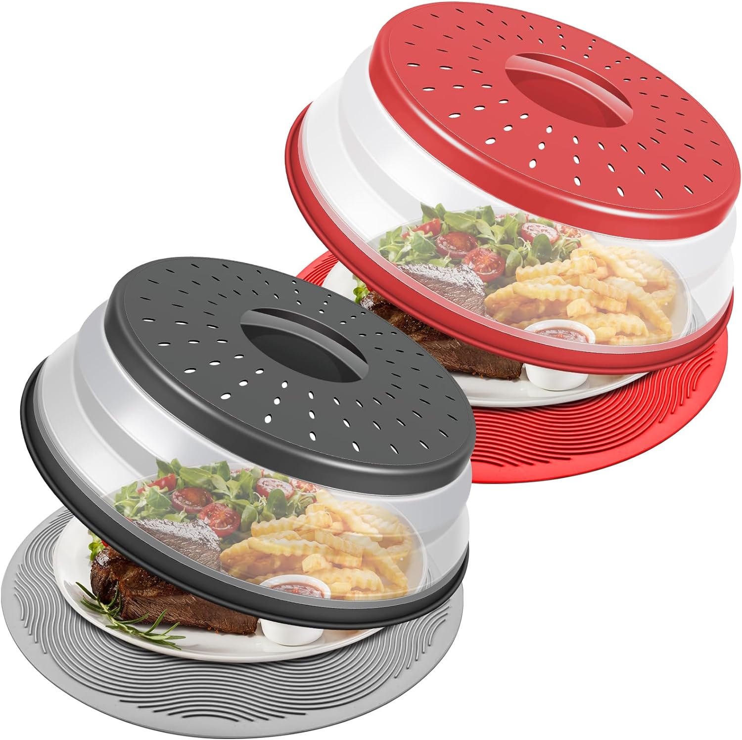 Microwave Food Cover, Collapsible Silicone Mat, Splatter Guard, Plate Holder, Kitchen Colander, Food Cover -10 Microwave Food Cover, Collapsible Silicone Mat, Splatter Guard, Plate Holder, Kitchen Colander, Food Cover -10